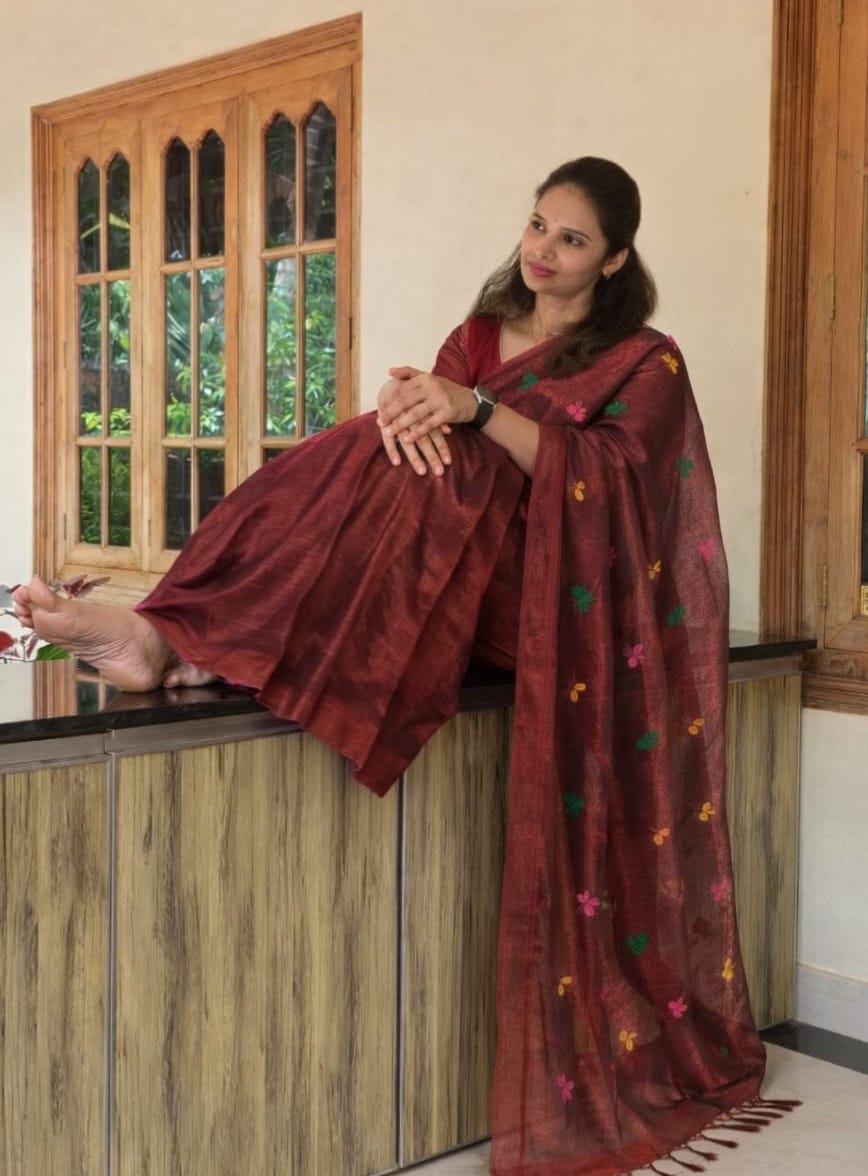 Tissue Embroidery Saree Collection