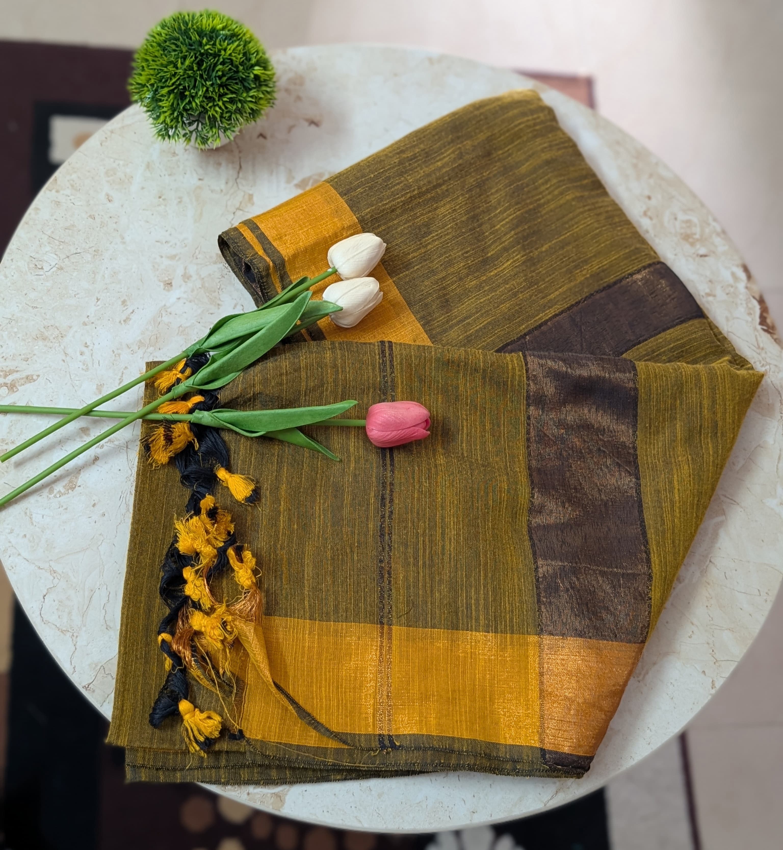Khadi Cotton Saree (Jar Border)