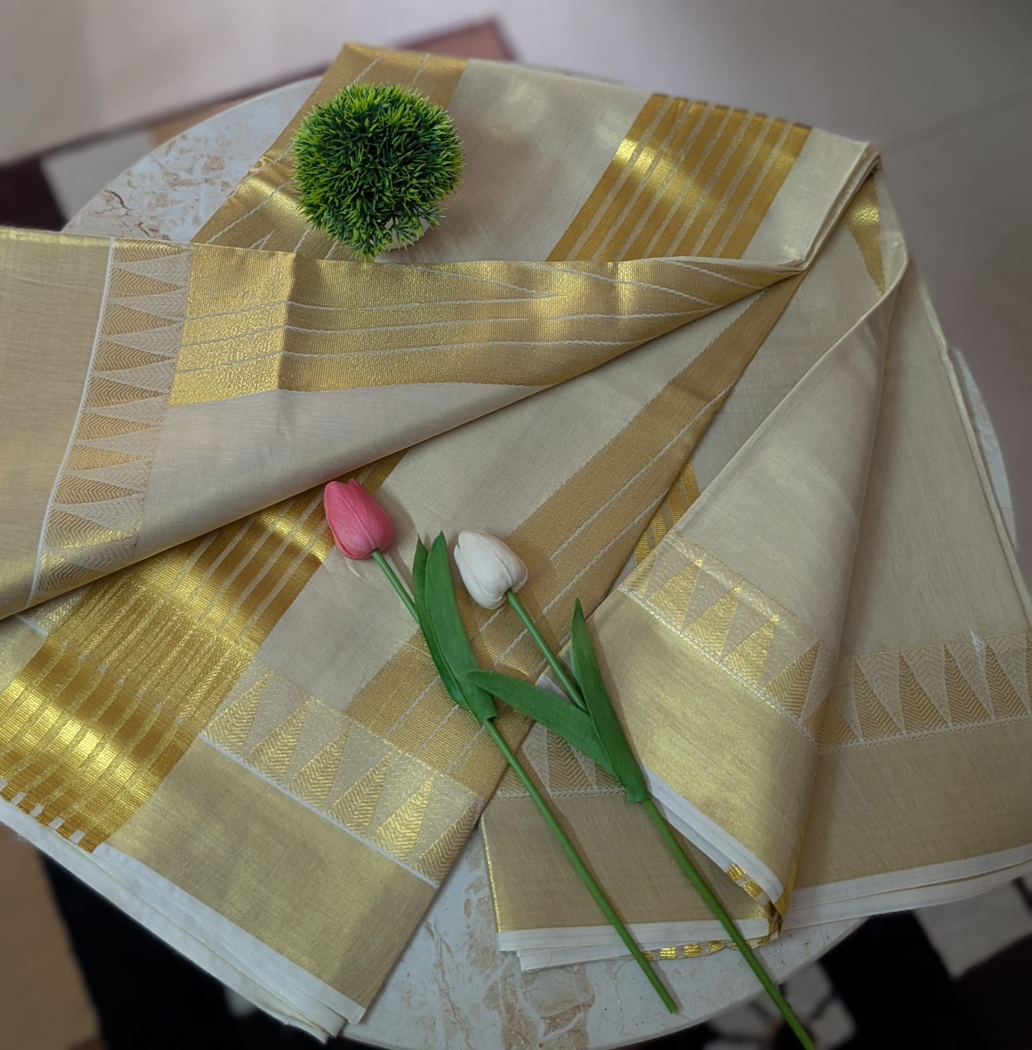 Kerala Saree Temple Design