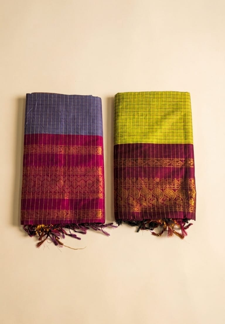 Kalyani Cotton Sarees with check