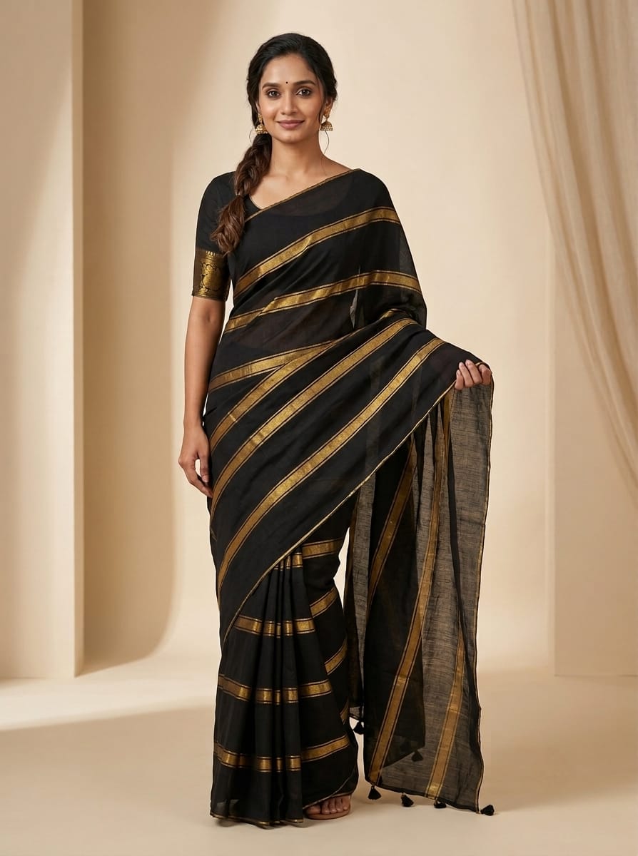 120-count mulmul cotton saree