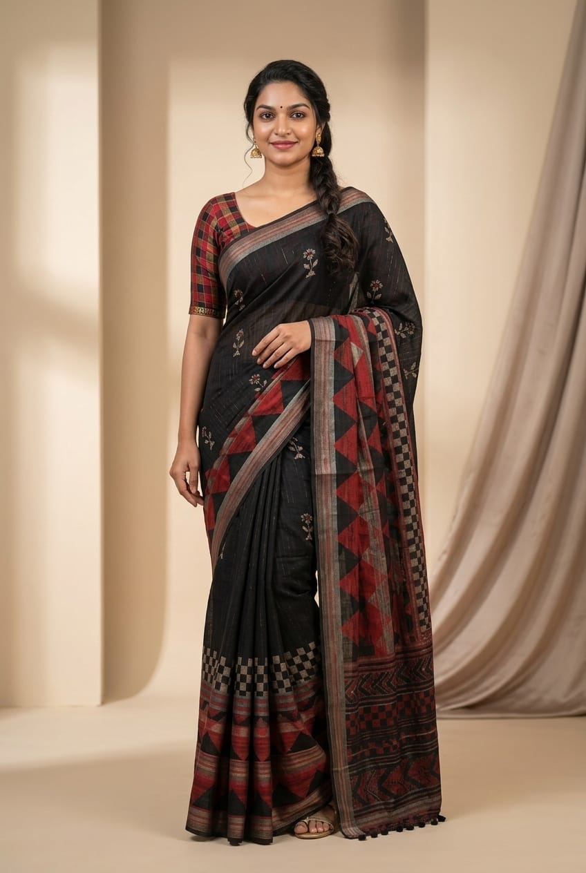 Soft Linen Saree