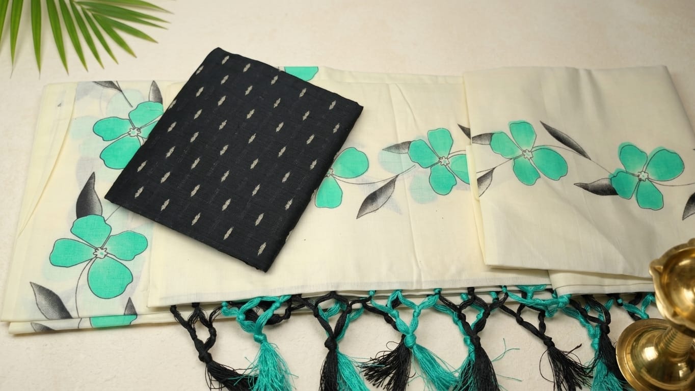 Kerala Set Mund with Blouse