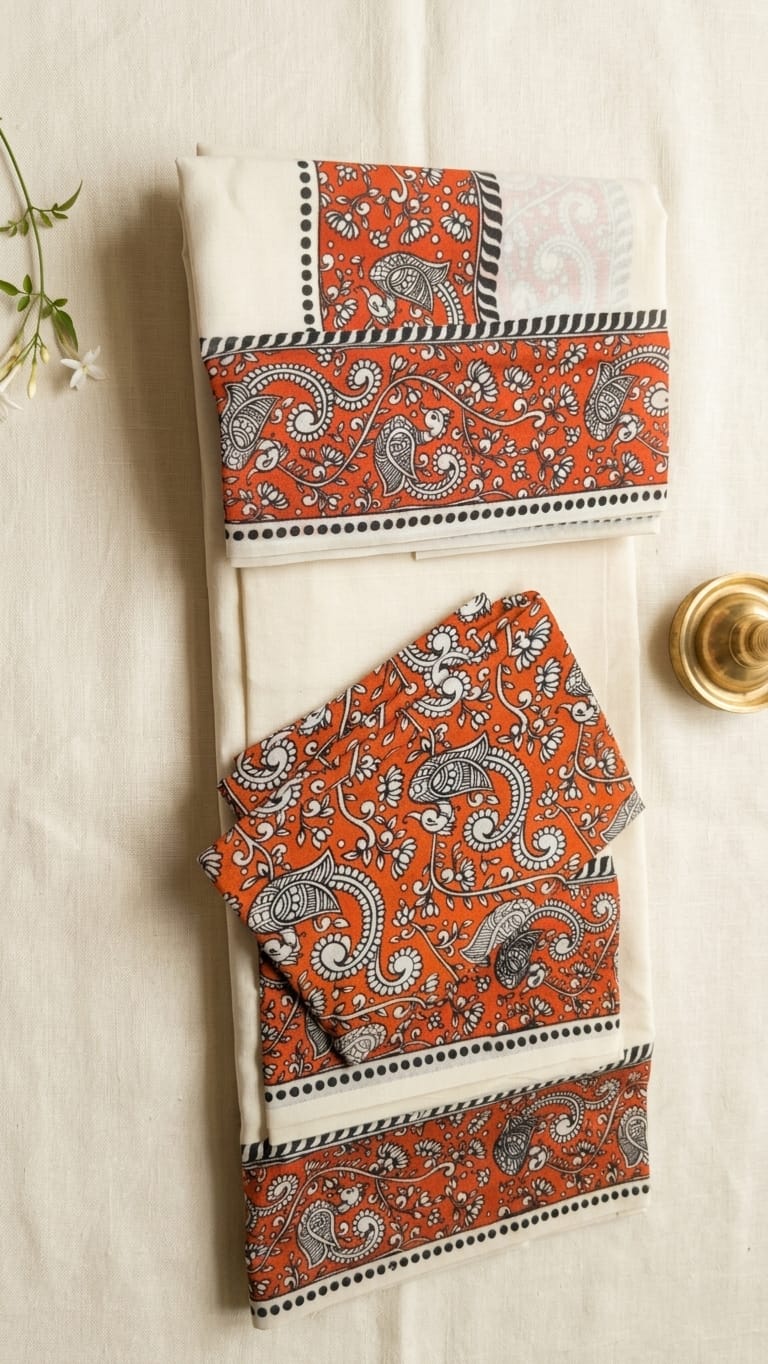 Kerala Cotton Set Mundu with Blouse