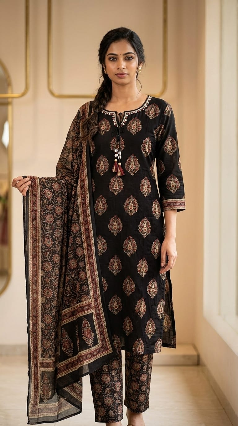 Cotton 3-piece salwar set