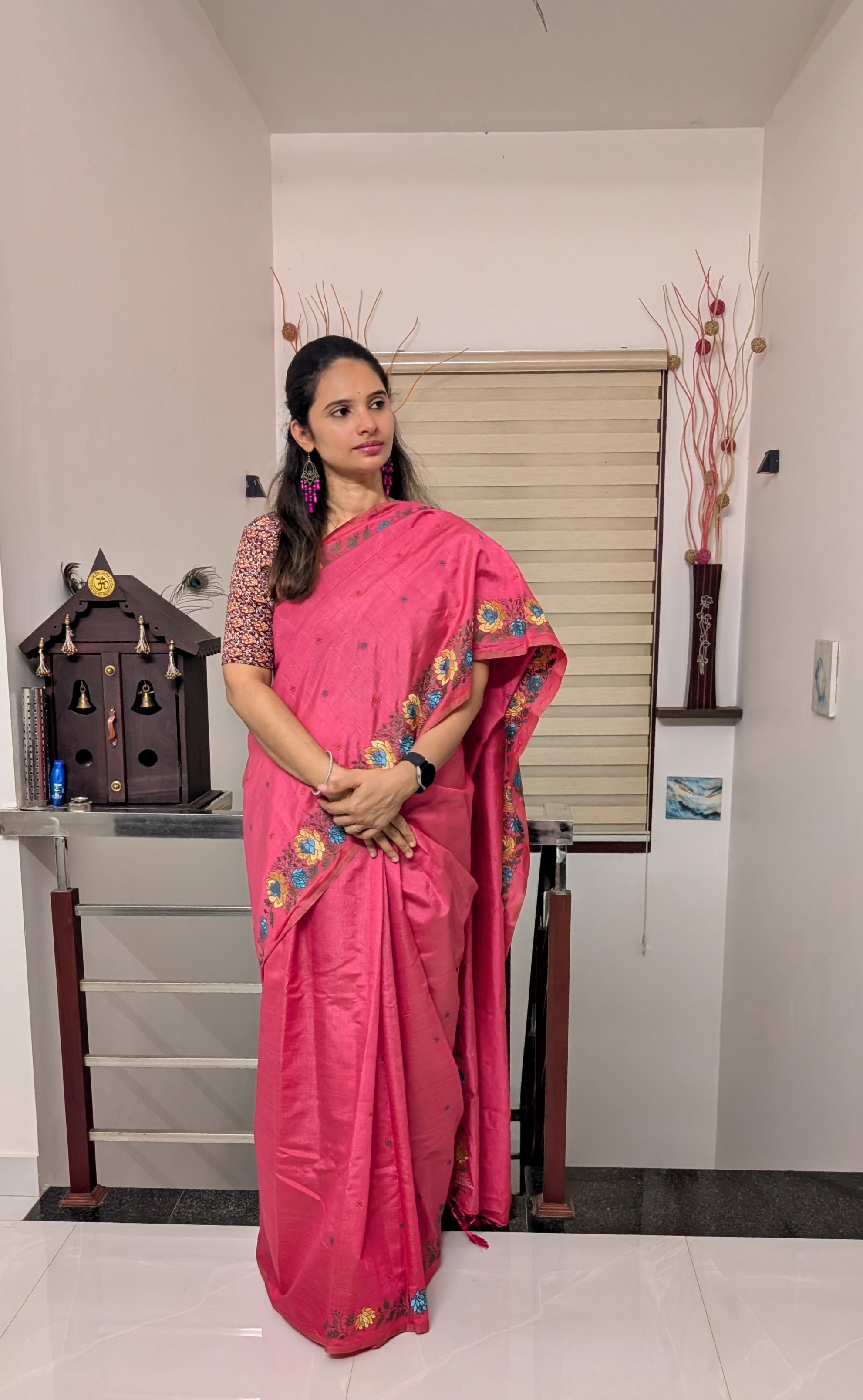 Tussar Embroidery Saree